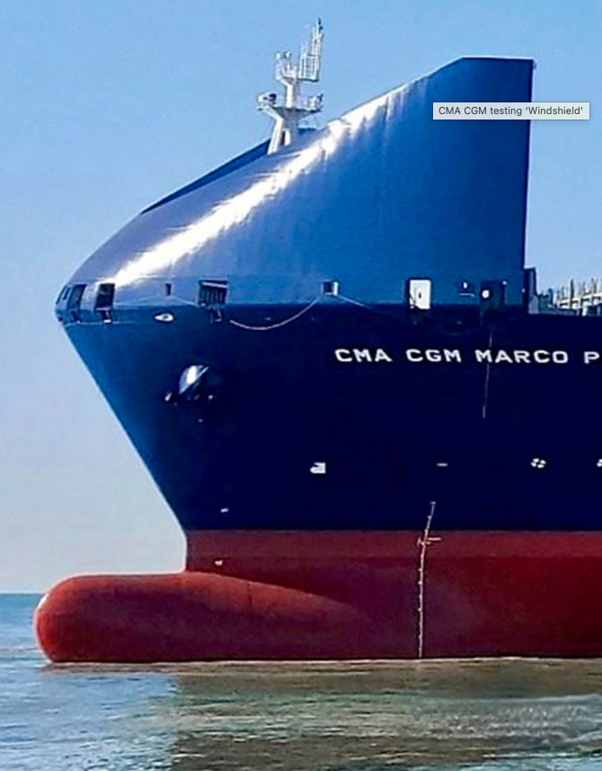 Bow Windshield on CMA CGM MARCO POLO
