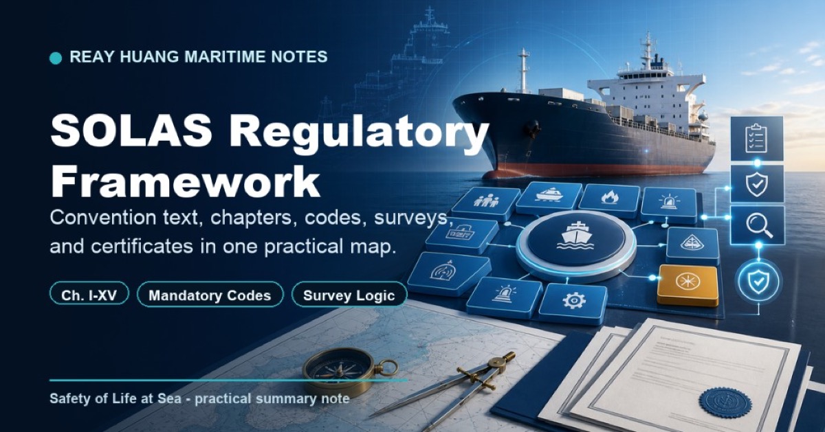 SOLAS regulatory framework — chapters, mandatory codes, and survey logic